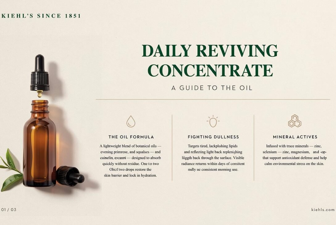 Kiehl's Daily Reviving Concentrate Guide: Oil Formula, Dullness & Mineral