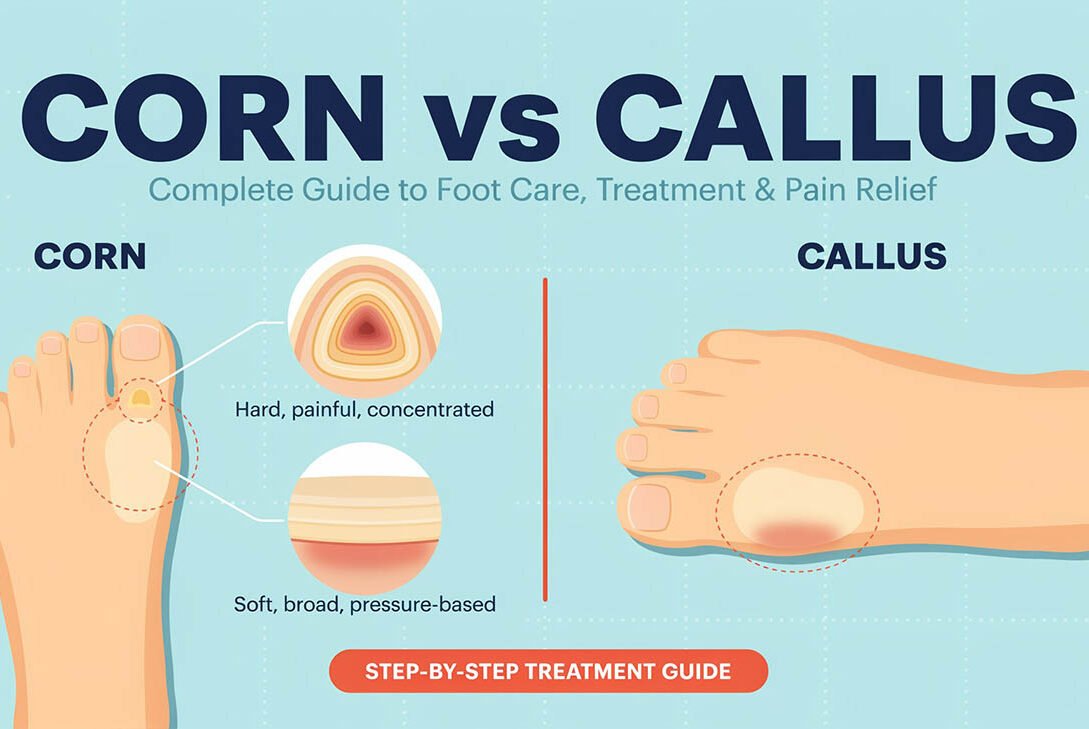 Corn vs Callus Complete Guide: Foot Care, Treatment & Painful