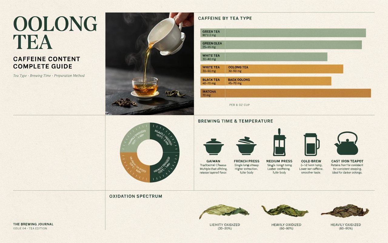 Oolong Tea Caffeine Content Complete Guide: Tea Type, Brewing Time, & Preparation Method