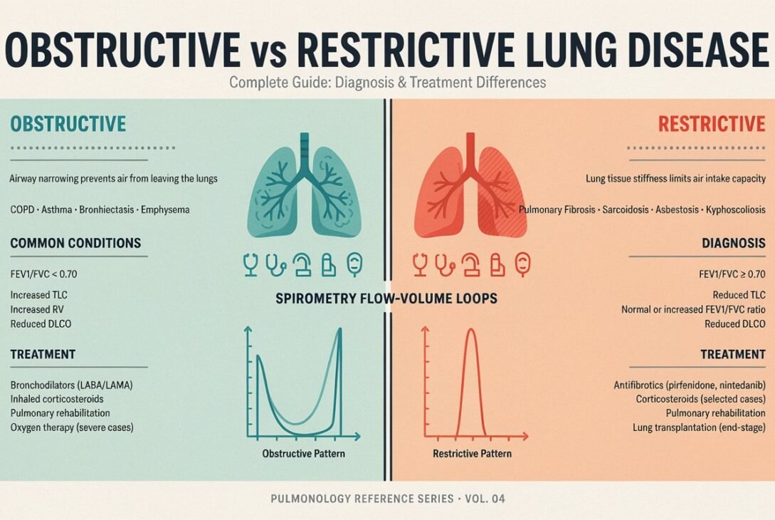 Obstructive vs Restrictive Lung Disease Complete Guide: Diagnosis & Treatment Differences